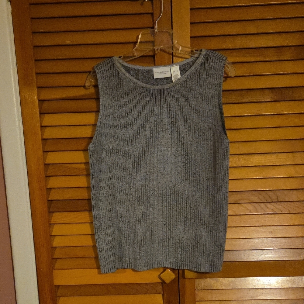 Liz Claiborne Gray Ribbed Tank Top